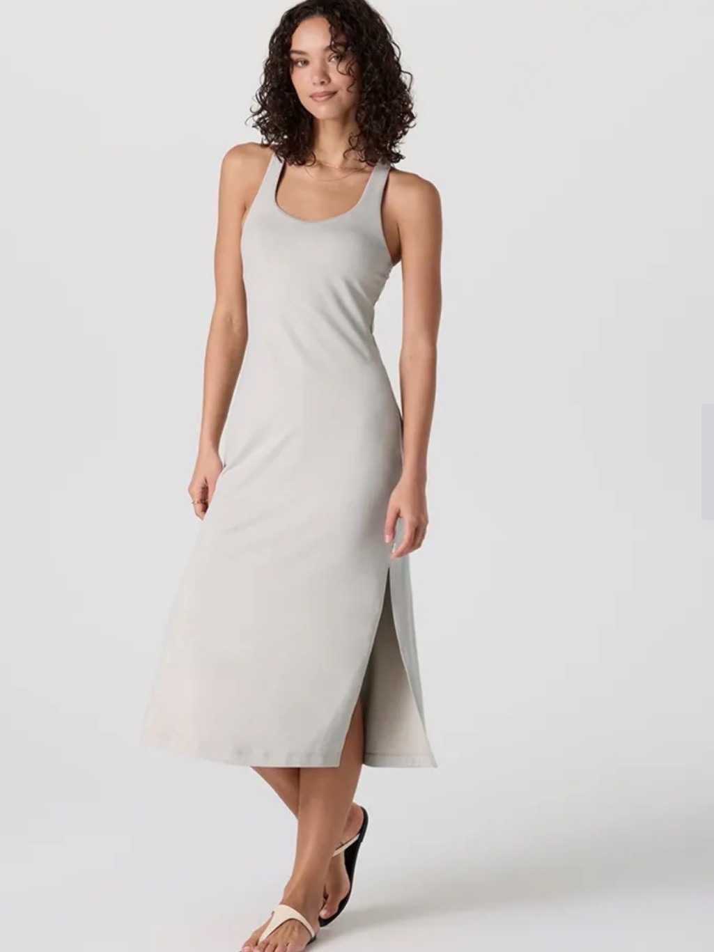 Vuori Halo Racerback Dress Ecru Heather Xl